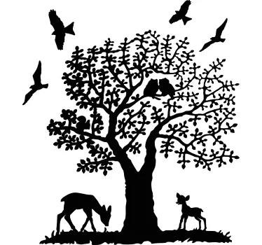 Tree with animal kids bedroom wall sticker - TenStickers