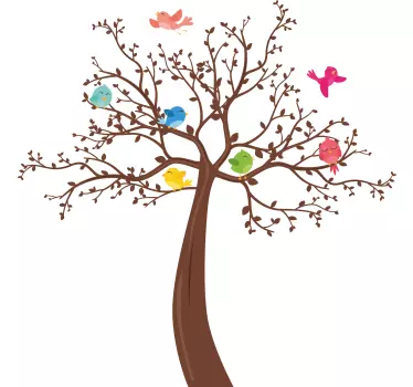 Colorful tree design kids bedroom wall sticker - TenStickers