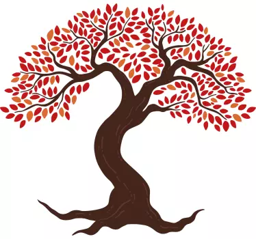 Elegant autumn tree wall sticker - TenStickers