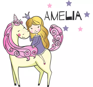 Princess on a horse  custom sticker - TenStickers