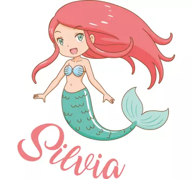 Kid's sticker mermaid character personalization - TenStickers