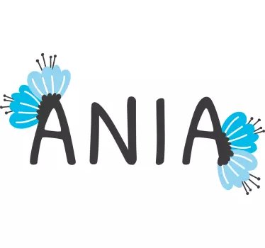 Kid's sticker personalized floral name - TenStickers