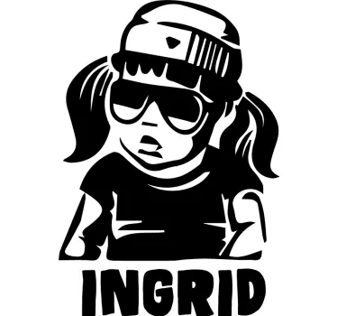 Urban baby girl baby in car sticker - TenStickers
