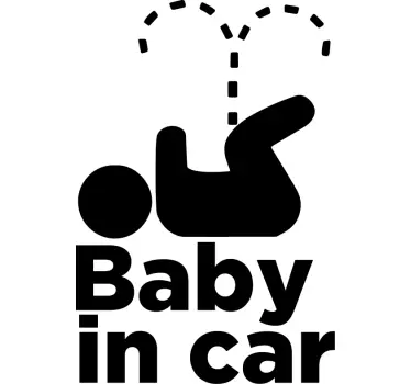 Baby peeing baby in car decal - TenStickers