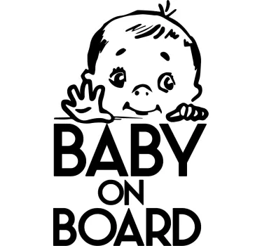 Cute smiling kid baby in car sticker - TenStickers
