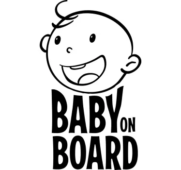 Cute smiling baby boy in car decal - TenStickers