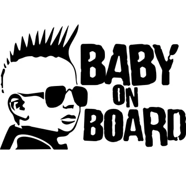 Baby Rockstar baby in car sticker - TenStickers