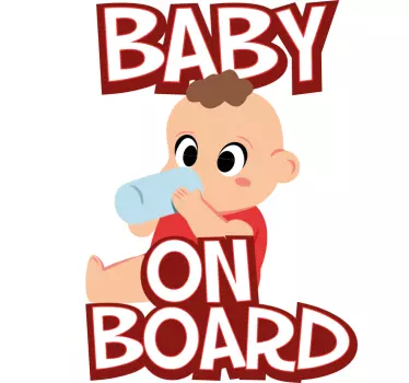 Charming Infant Drinking Baby on board sticker - TenStickers