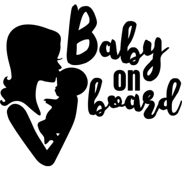 Mother and baby on board design baby in car sticker - TenStickers