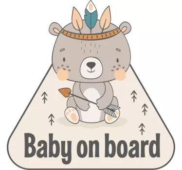 Baby bear baby on board design baby in car sticker - TenStickers