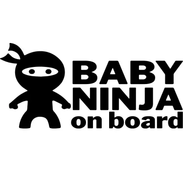 Ninja baby design baby in car sticker - TenStickers
