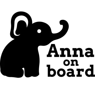 Cute elephant  baby on board sticker - TenStickers