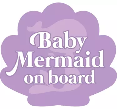 Baby on board sticker baby mermaid warning - TenStickers