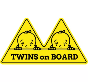 Twins on board boys design car sticker - TenStickers