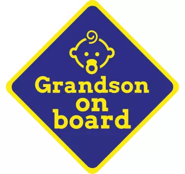 Grandson on board baby in car sticker - TenStickers