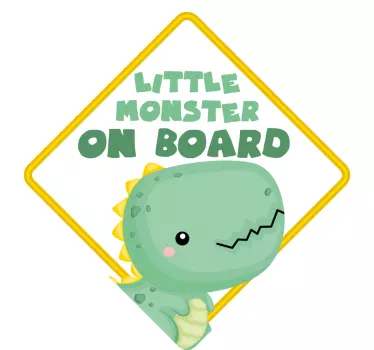 Little monster baby in car sticker - TenStickers