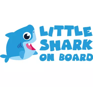 Little shark on board baby in car sticker - TenStickers
