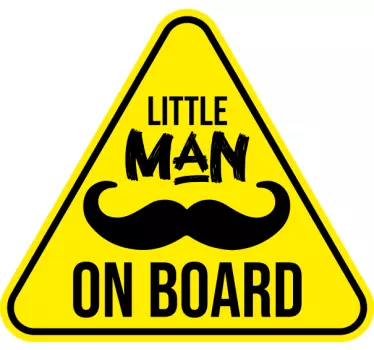 Little Man on board illustration sticker - TenStickers
