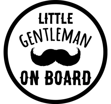 Little gentleman on board baby in car sticker - TenStickers