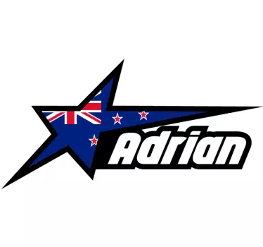 New Zealand flag and custom name bike decal - TenStickers