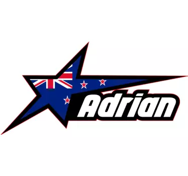 New Zealand flag and custom name motorbike sticker - TenStickers