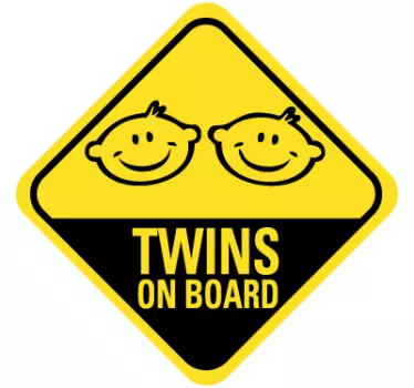 Twins baby on board sticker - TenStickers