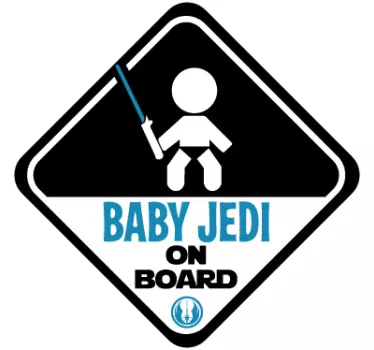 Baby Jedi on Board Car Sticker - TenStickers