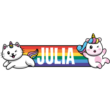 Rainbow with unicorns bike sticker - TenStickers