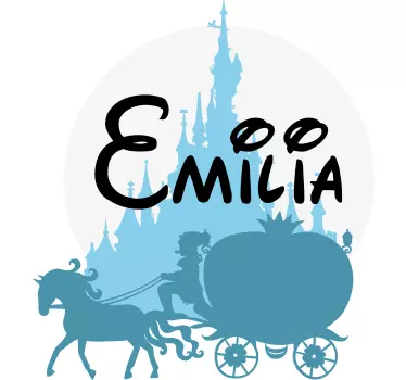 Blue fairytale with name sticker illustration - TenStickers