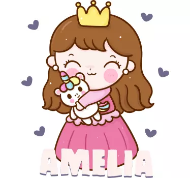 Custom princess illustration kid's sticker - TenStickers