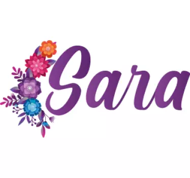 Floral name design sticker illustration - TenStickers