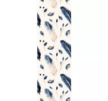 Flying leaves and feathers glass door sticker - TenStickers