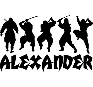 Superhero wall sticker ninja silhouette design - TenStickers