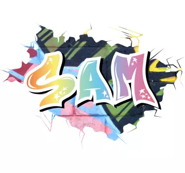 Kid's sticker colorful customizable text design - TenStickers