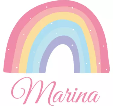 Kid's sticker pastel rainbow design - TenStickers