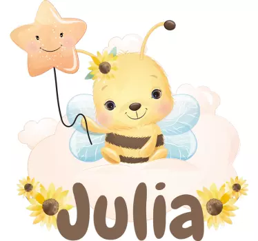 Sticker illustration charming bee design - TenStickers
