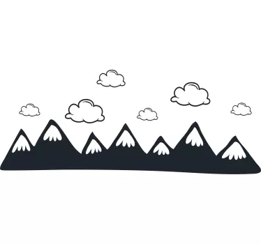 Nature wall sticker mountainous cloud landscape - TenStickers