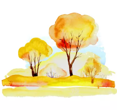 Watercolour Forest Wall Sticker - TenStickers