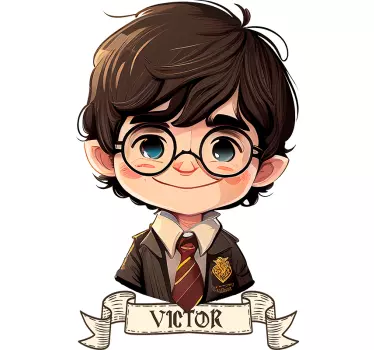 Boy wizard with tie illustration sticker - TenStickers