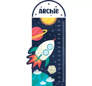 Space Height Chart height chart wall decal - TenStickers