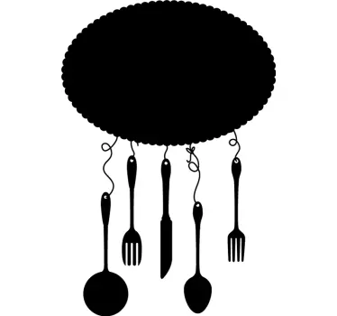 Utensils blackboard wall sticker - TenStickers