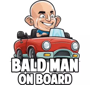 "Bald on board" car decal - TenStickers