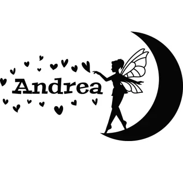 Personalised fairy spreading love fairytale name decal - TenStickers