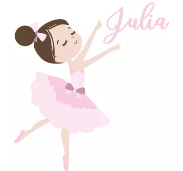 Little ballerina sticker illustration - TenStickers