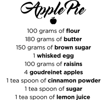 Apple Pie Recipe Sticker - TenStickers