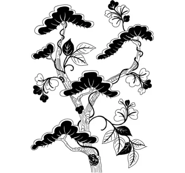 Asian Tree Wall Sticker - TenStickers