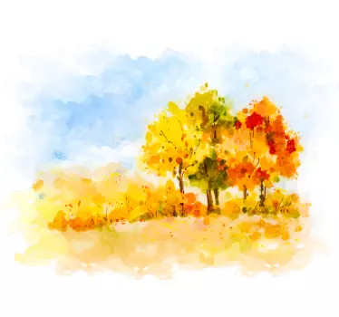 Autumnal Painting Wall Art Sticker - TenStickers