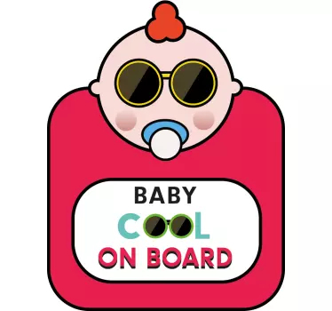 Baby COOL baby in car sticker - TenStickers