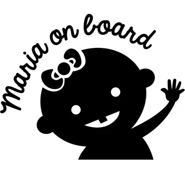 Baby with a bow baby on board sticker - TenStickers