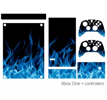 Blue fire flames effect xbox sticker - TenStickers